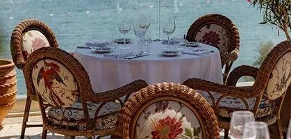 Contract outdoor and restaurant furniture collection in a hospitality venue