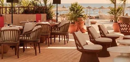Contract outdoor and restaurant furniture collection in a hospitality venue