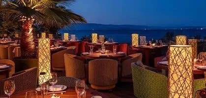 Contract outdoor and restaurant furniture collection in a hospitality venue