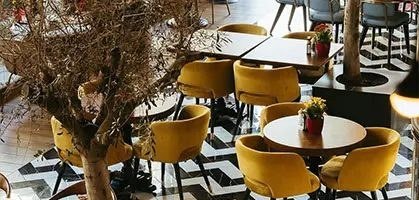 Contract outdoor and restaurant furniture collection in a hospitality venue