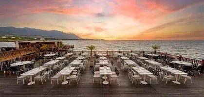 Contract outdoor and restaurant furniture collection in a hospitality venue