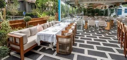 Contract outdoor and restaurant furniture collection in a hospitality venue