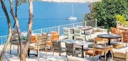 Contract outdoor and restaurant furniture collection in a hospitality venue
