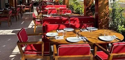 Contract outdoor and restaurant furniture collection in a hospitality venue