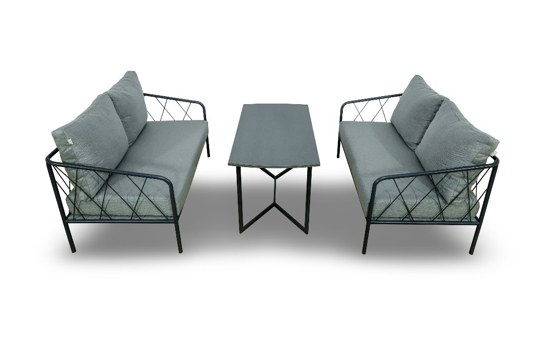 Lattice metal lounge set – String Lights Outdoor Houston