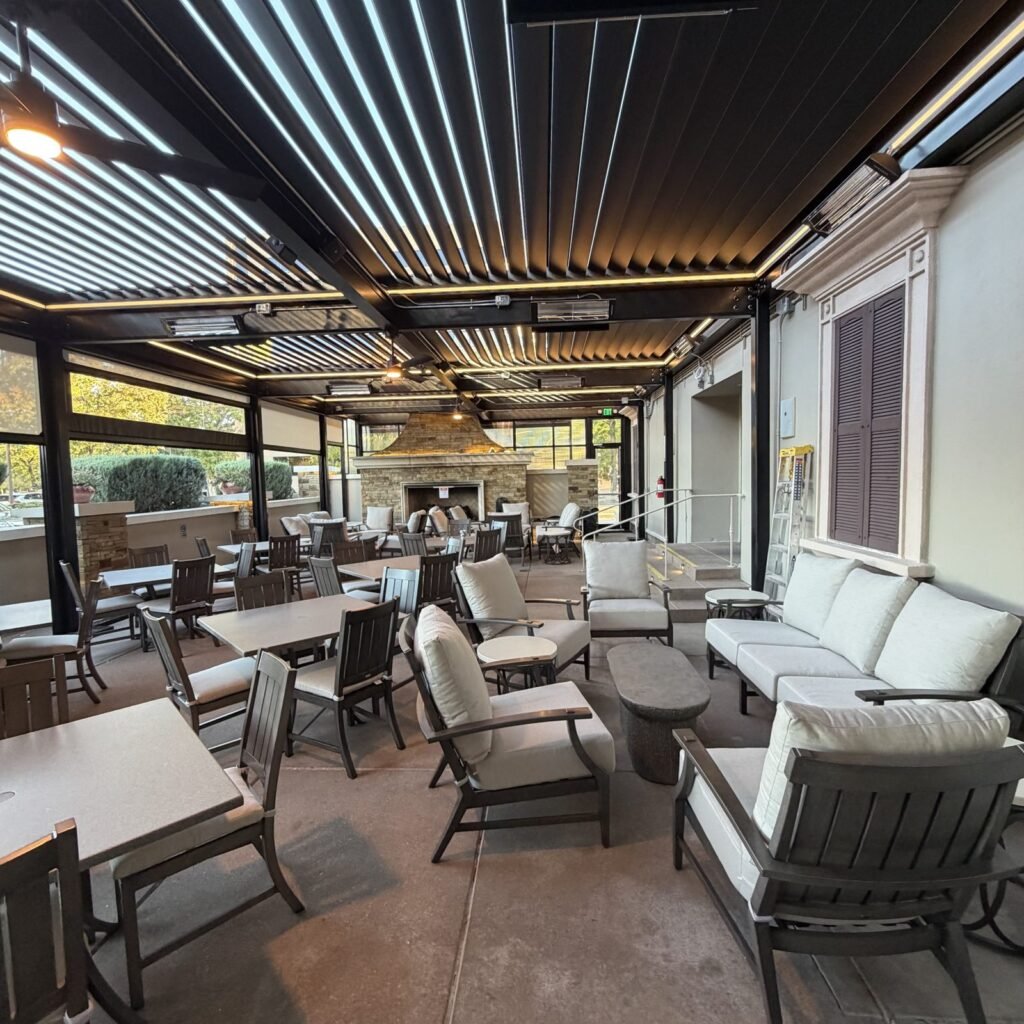 slo louvered pergola patio open roof