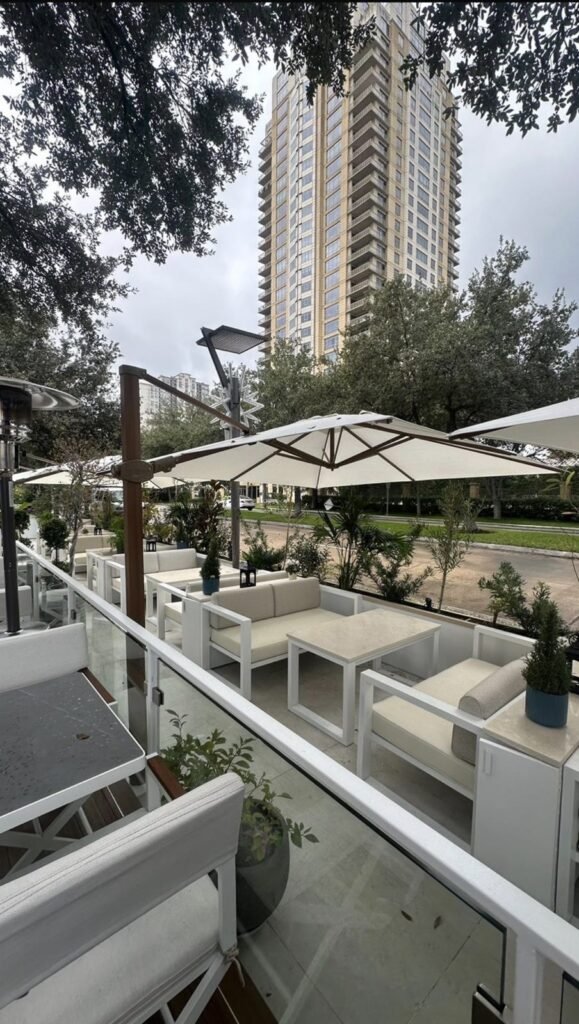 slo outdoor lounge patio white sofas